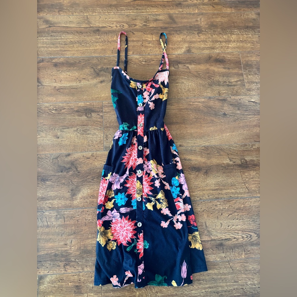 Colorful Floral Button-Down Dress